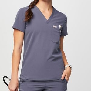 Figs Space Navy Scrub Top